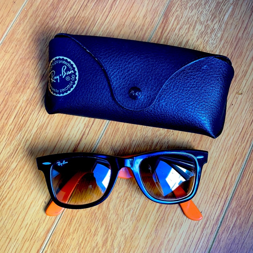 Wayfarer Ray Bans Black/Orange